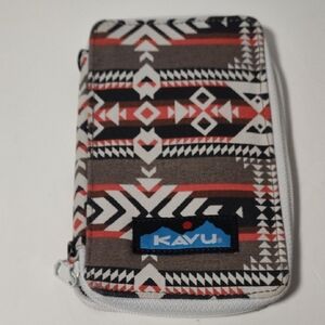 Kavu Black and Red Phone Case with Geometric Pattern